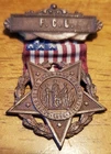 Antique Vintage FCL Grand Army of the Republic GAR Membership Medal Flag Ribbon