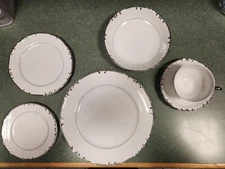 VTG JC Penney Fine China Marlton Fashion Manor 6 Pc Place Settings 