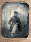 148th Regiment Pennsylvania Infantry Civil War Soldier Musket Tintype Photo
