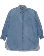 DAKS Womens Long Sleeve Denim Dress UK 12 Medium Blue Cotton BD07