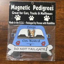 Pet Gifts USA Magnetic Pedigrees Car Magnet - Corgi on Board Do Not Tailgate 4x6