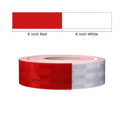 2" x 30' roll 3M Diamond Grade Reflective Safety Tape 983-326, Red/White Cons... - Picture 2 of 9