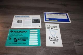 1980 VW Rabbit owners manual w extras & window sticker