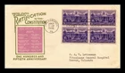 DR JIM STAMPS US COVER CONSTITUTION RATIFICATION FDC SCOTT 835 BLOCK OF 4 IOOR