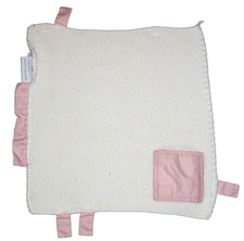 Pottery Barn Kids Cream Knit Crinkle Tag Toy Baby Blanket Security Lovey