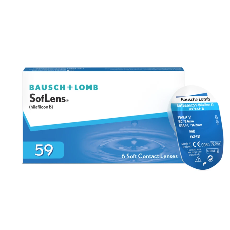 Bausch + Lomb SofLens 59 Monatslinsen, sphärische Kontaktlinsen, weich, 6 St.