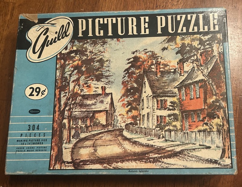 Vintage 1950s Guild Picture Puzzle 304 Pieces Autumn Splendor, COMPLETE