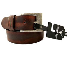 American Bison 100 Genuine Leather Dark Brown Belt Mens Size 32 Top Grain