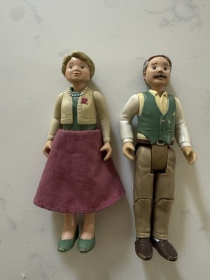 Fisher Price Loving Family Dollhouse Dolls Grandparents Vtg Grandma Grandpa Pair