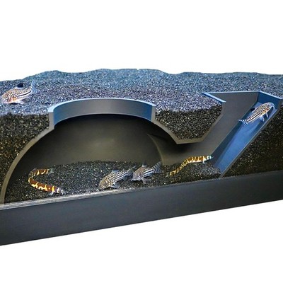 Lucky Critter Fish Tank Underground Dome Tunnel | Viewing & Shrimp Black 