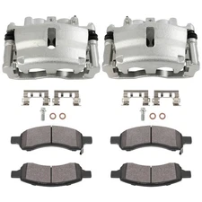Front Left Right Brake Calipers Brake Pads Set 6Pcs For 2006-2007 Buick Rainier