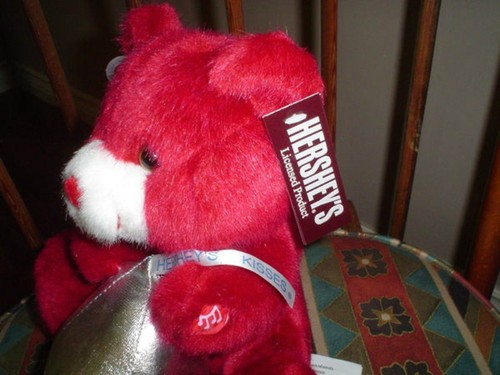 Valentines Day Hersheys Kiss Talking Bear Stuffed Plush 2005 Battery Operated - Picture 3 of 3