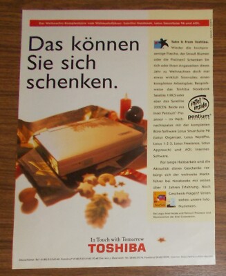 Rare Advertising TOSHIBA SATELLITE 110CS 200CDS Laptops Portable Computer 1996