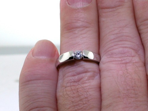 Venta Anillo banda brillante 585 oro blanco cuarto de quilate brillante 0,25ct Wesselton - Imagen 7 de 8