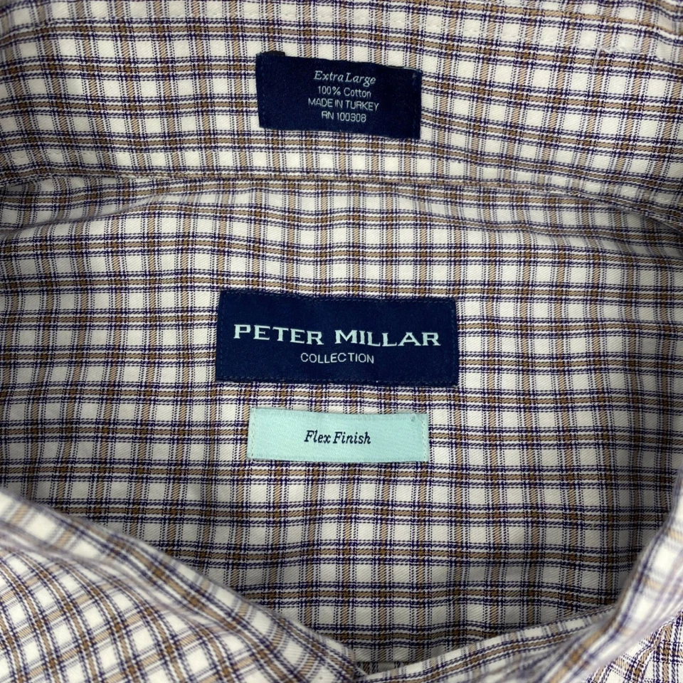 Рубашка на пуговицах Peter Millar Collection гибкая отделка клетчатая очень большая - Изображение 4 из 4