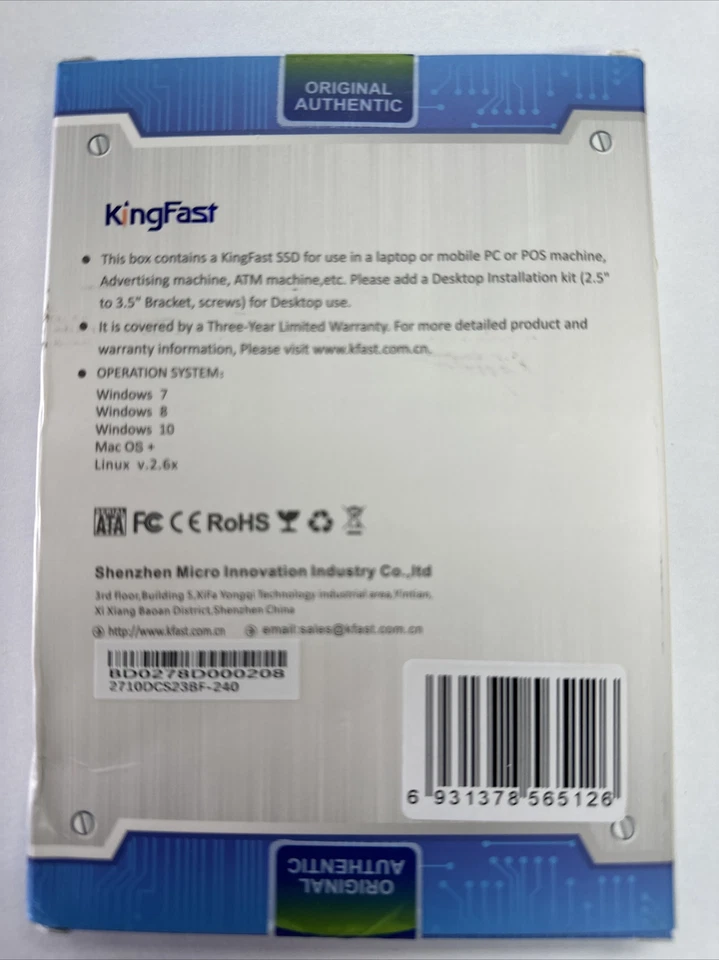 Kingfast SSD SATA 6Gb/s F6 Pro Stats III 240GB - Image 2 of 4