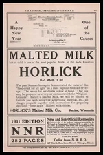 1912 Horlick Malted Milk Racine Wisconsin Druggist Soda Fountain Drink Print Ad
