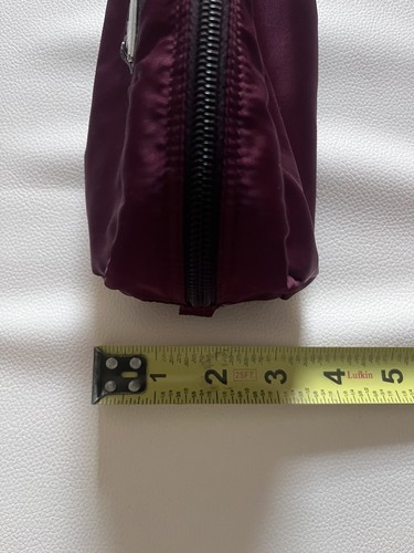 PRADA 1N0350 TESSUTO COSMETIC POUCH IN MAROON/BURGUNDY W/ AUTHENTICITY CARD - Picture 12 of 18
