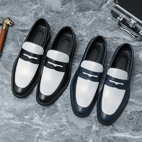 Penny Loafers Wear-resistant Slip On Semi-formal Dress Shoes Business Men Trendy - Picture 1 of 26
