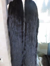 Men's Real Mink Fur Scarf Super long Warm Neckerchief Outdoor Travel BLACK 200CM