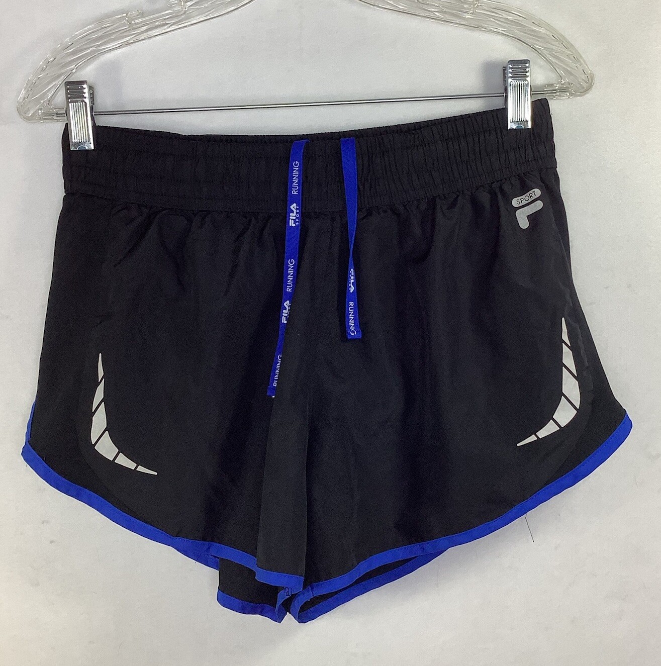 Pantaloncini corti Fila Sport taglia small nero blu bianco con coulisse palestra attiva corsa