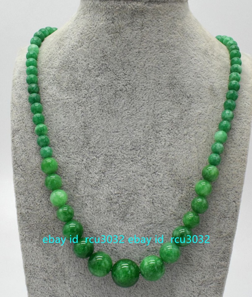 Natural 8mm Green Jadeite Jasper Round Gemstone Beads Pendant Necklace 20 AAA+ - Foto 8