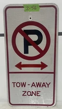 Retired Street Road Traffic Sign - No Parking Tow Away Zone 12"X24" 2-56