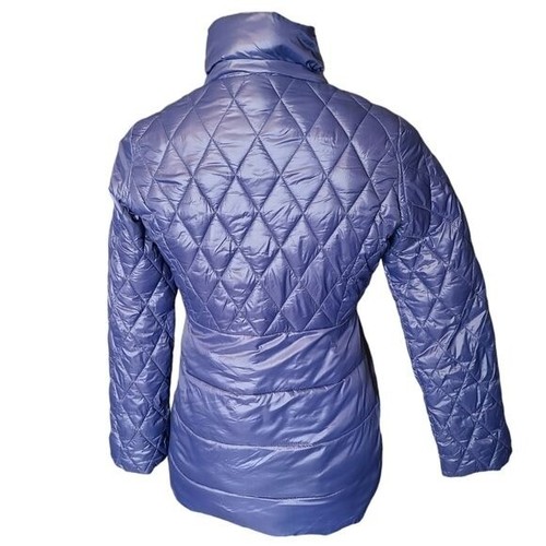 MICHAEL KORS Girls Size 14 Navy Blue Purple Quilted Insulated Winter Puffer Coat - Picture 2 of 11