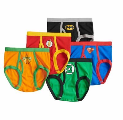 DC Comics Boys Justice League Bold Super Friends 5 Pack Boxer Briefs Size 4 6 8 