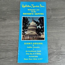 Vtg Travel Brochure Holiday Tours Inc Sightseeing Washington DC Capital 1970s