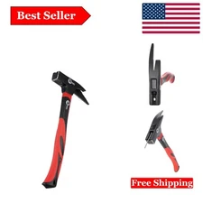 21oz Roofing Hammer with Magnetic Nail Starter & Fiberglass Handle - Professi...