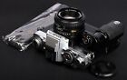 Minolta X-70 Chrome 35mm Film Slr c/w Motor Drive 1 & Md 50/1.7 Lens Kit