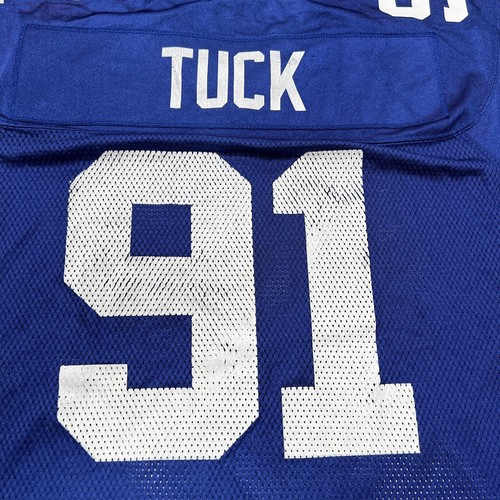 Reebok New York Giants Justin Tuck Jersey #91 Mens Medium Football NFL Blue - Picture 8 of 10