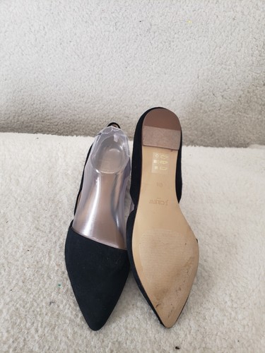 J Crew Women Flat 9.5 Black Suede D'Orsay Pointed Toe Comfort Ballet Shoes - Picture 8 of 16