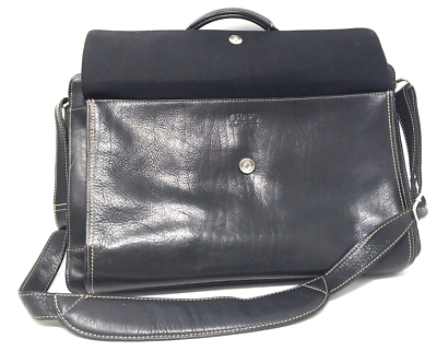 Ralph Lauren Chaps Leather Messenger Briefcase with Detachable