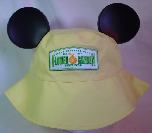 New 15 Disney Parks Epcot Flower Garden Festival Yellow Mickey Ear Hat Cap Ebay