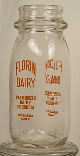 FLORIN DAIRY WABASHA MINNESOTA HALF PINT MILK BOTTLE - Picture 3 of 5