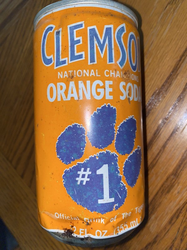 1981 Clemson Tigers Orange soda drink can National Champions empty