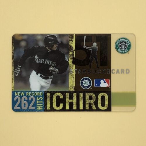 RARE Starbucks Card JAPAN 2005 ICHIRO MLB 262 Hits New Record w/PIN Covered 181 - Picture 1 of 6