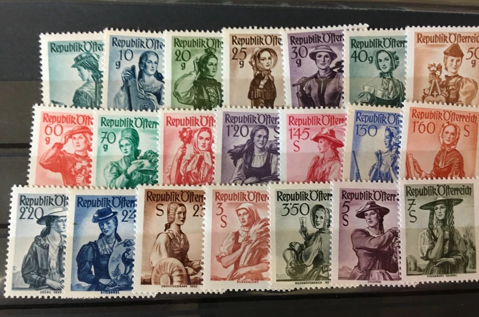 AUSTRIA - Landscapes, Costumes, Famous Buildings - 3 Complete Sets Mint/NH - Image 2 of 3