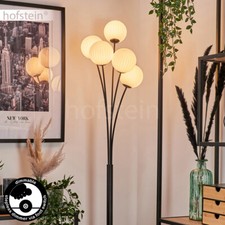 Stand Steh Lampe Schalter Wohn Schlaf Raum Leuchte Kugelleuchte Glas weiß modern