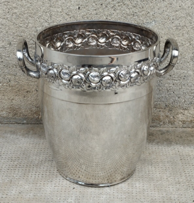 Rare Seau Champagne Puiforcat Métal Argenté Art Déco vers