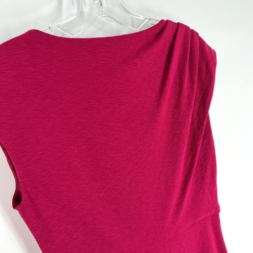Diane von Furstenberg Sheath Dress Womens Size 6 Fuchsia Pink Ruched Draped Knit - Picture 6 of 11