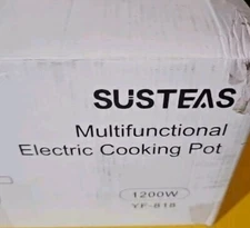 Susteas Multifunctional Electric Cooking Pot Large Quantity Glass Lid