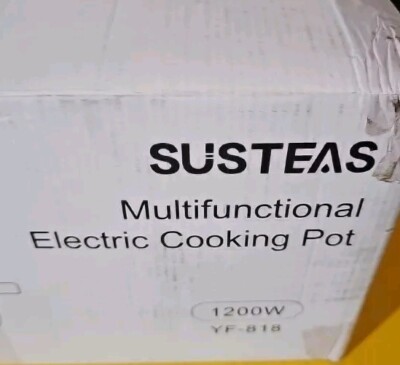 Susteas Multifunctional Electric Cooking Pot Large Quantity Glass Lid