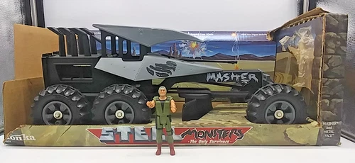 VTG 1986 Tonka Steel Monsters MASHER Comp. w/ Wheel Boss Figure in Damaged Box