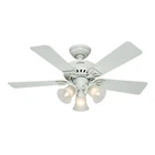 Hunter Beacon Hill Mini Ceiling Fan With Light White 5 Blades 107 cm