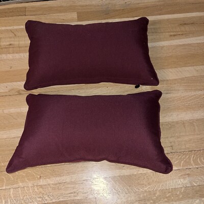 2/pair Blazing Needles Indoor/Outdoor Corded Lumbar Pillow 11x20 Eggplant Purple