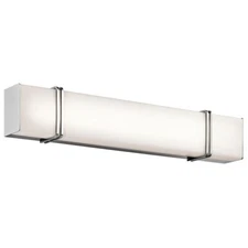 Kichler Impello Linear Bath 30in LED, Chrome, Satin Etched White - 45839CHLED