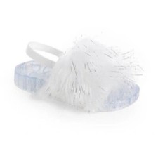 Tucker Tate Hera Faux Fur Sandals in White Silver